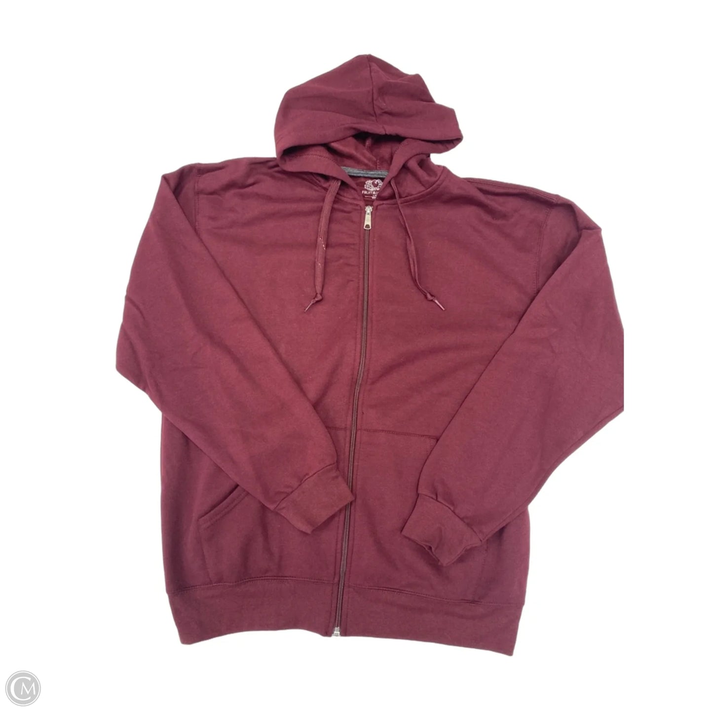 Sweatshirt Hoodie By Fruit Of The Loom In Maroon, Size: L