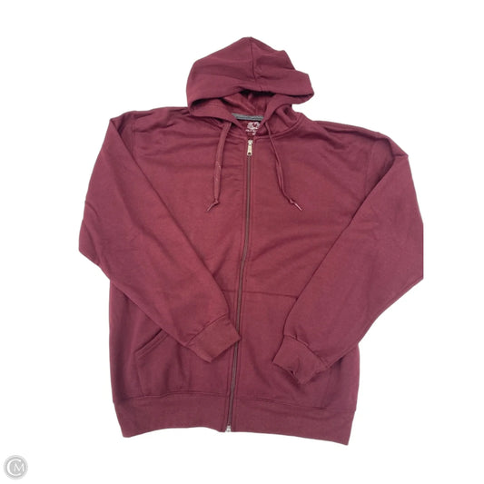 Sweatshirt Hoodie By Fruit Of The Loom In Maroon, Size: L