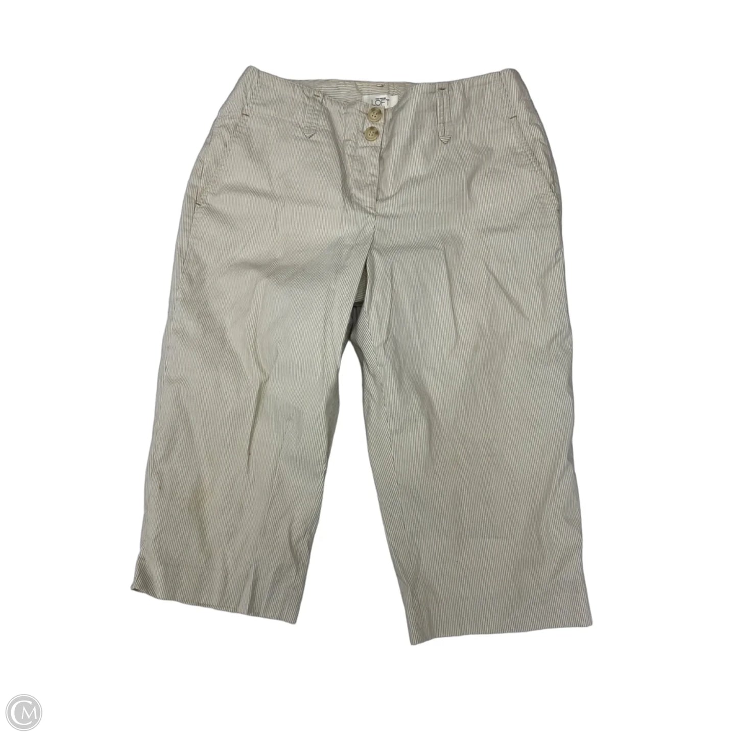 Pants Cropped By Loft In Tan & White, Size: 4