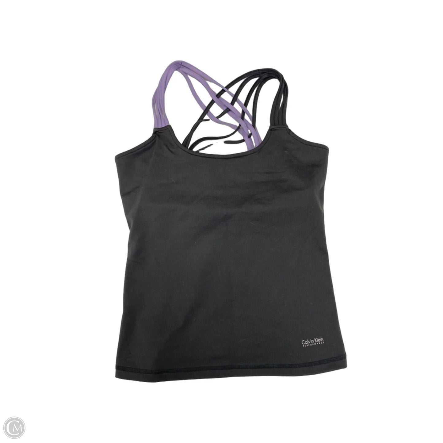 Athletic Tank Top By Calvin Klein In Grey & Purple, Size: Xs