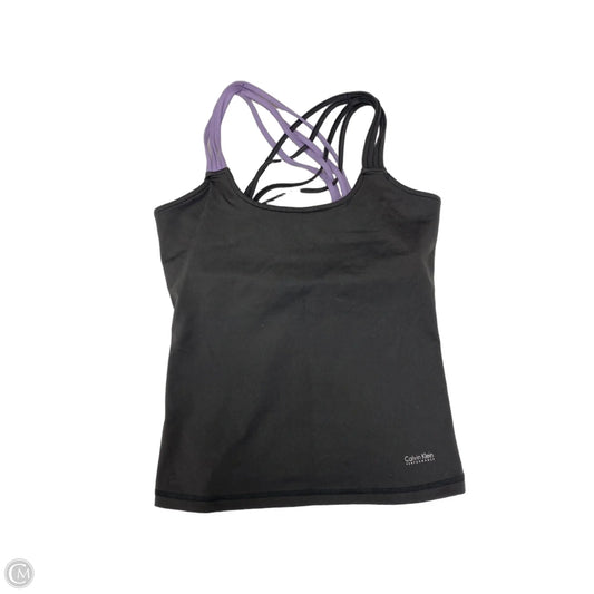 Athletic Tank Top By Calvin Klein In Grey & Purple, Size: Xs