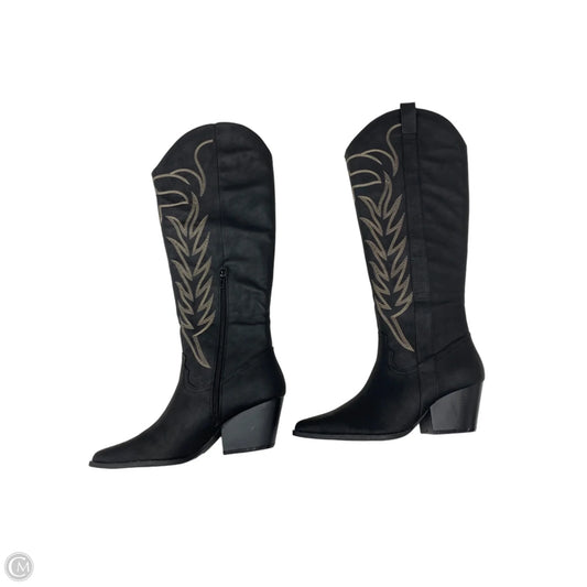 Boots Knee Heels By Qupid In Black, Size: 9