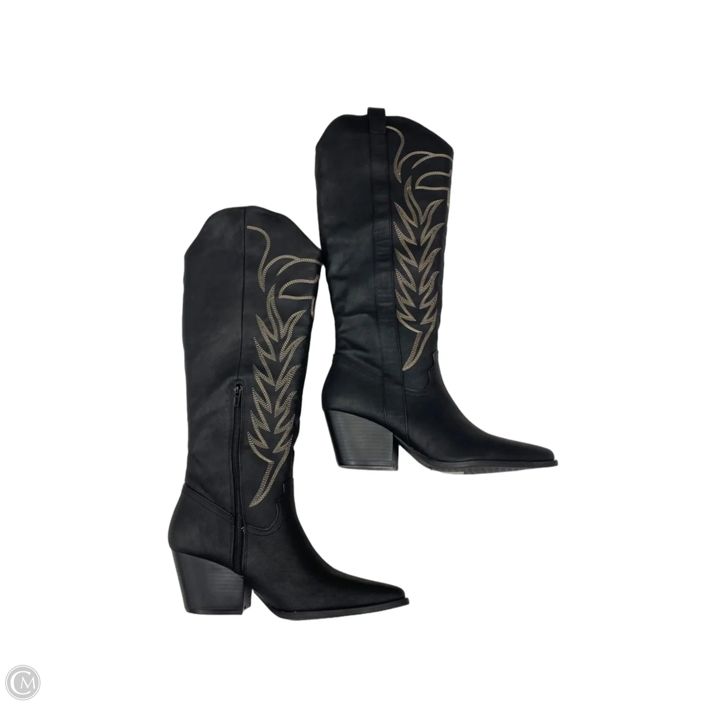 Boots Knee Heels By Qupid In Black, Size: 9