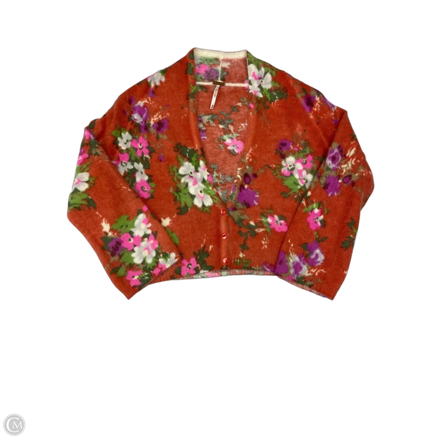Sweater Cardigan By Free People In Floral Print, Size: M