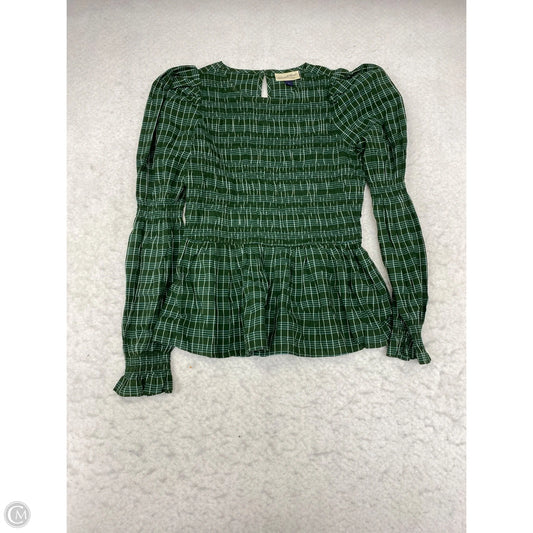 Top Long Sleeve By Universal Thread In Plaid Pattern, Size: Xs