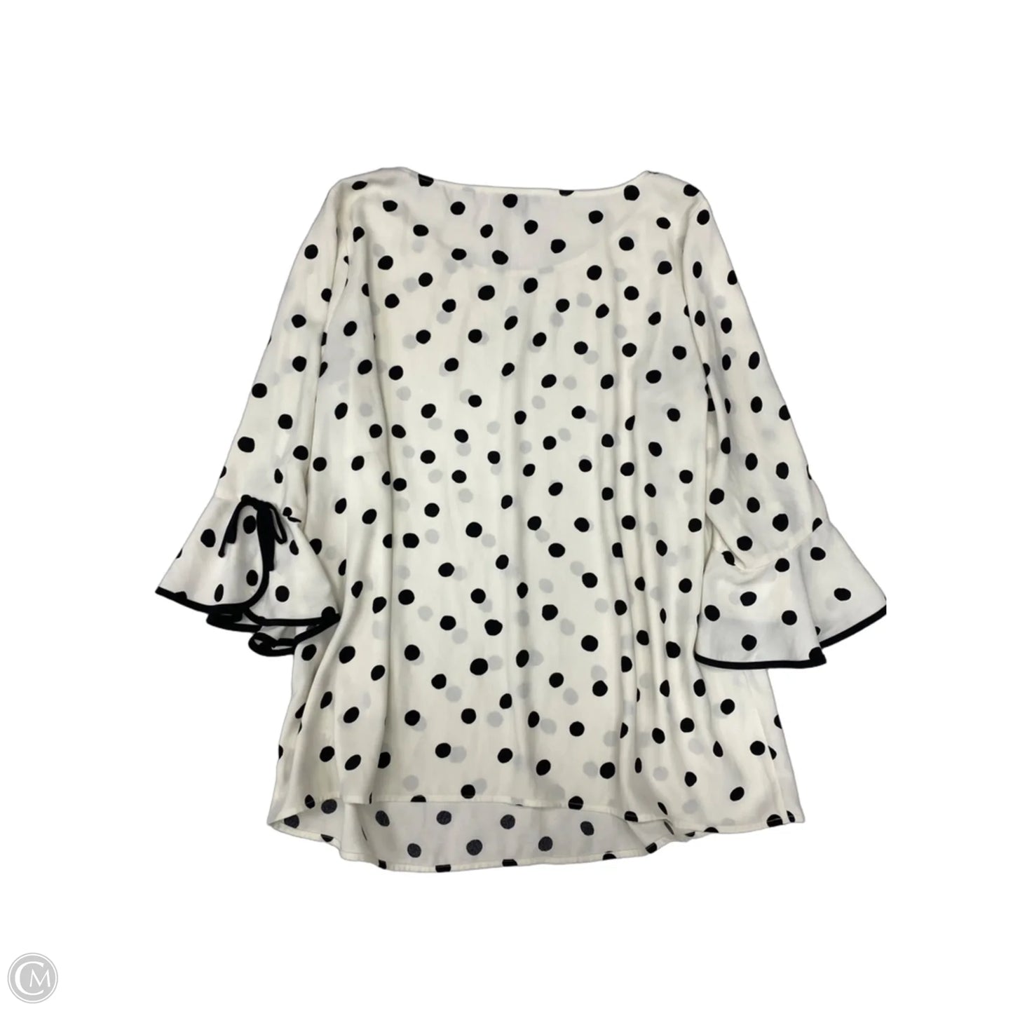 Blouse 3/4 Sleeve By Talbots In Black & Cream, Size: 1x