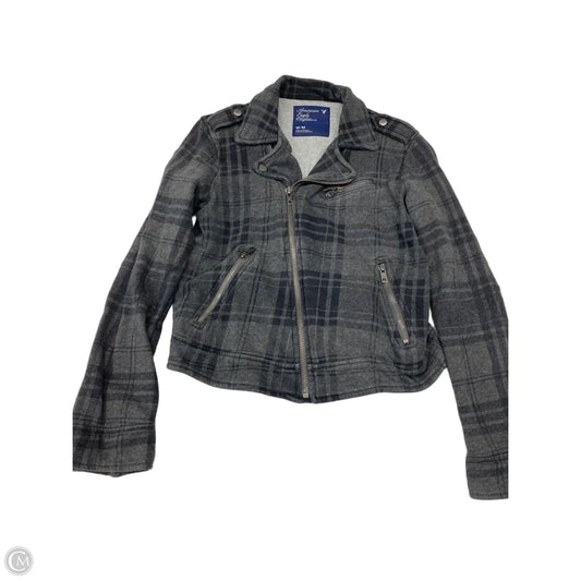 Jacket Fleece By American Eagle In Plaid Pattern, Size: M