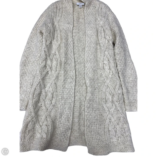 Sweater Cardigan By Loft In Ivory, Size: Xs