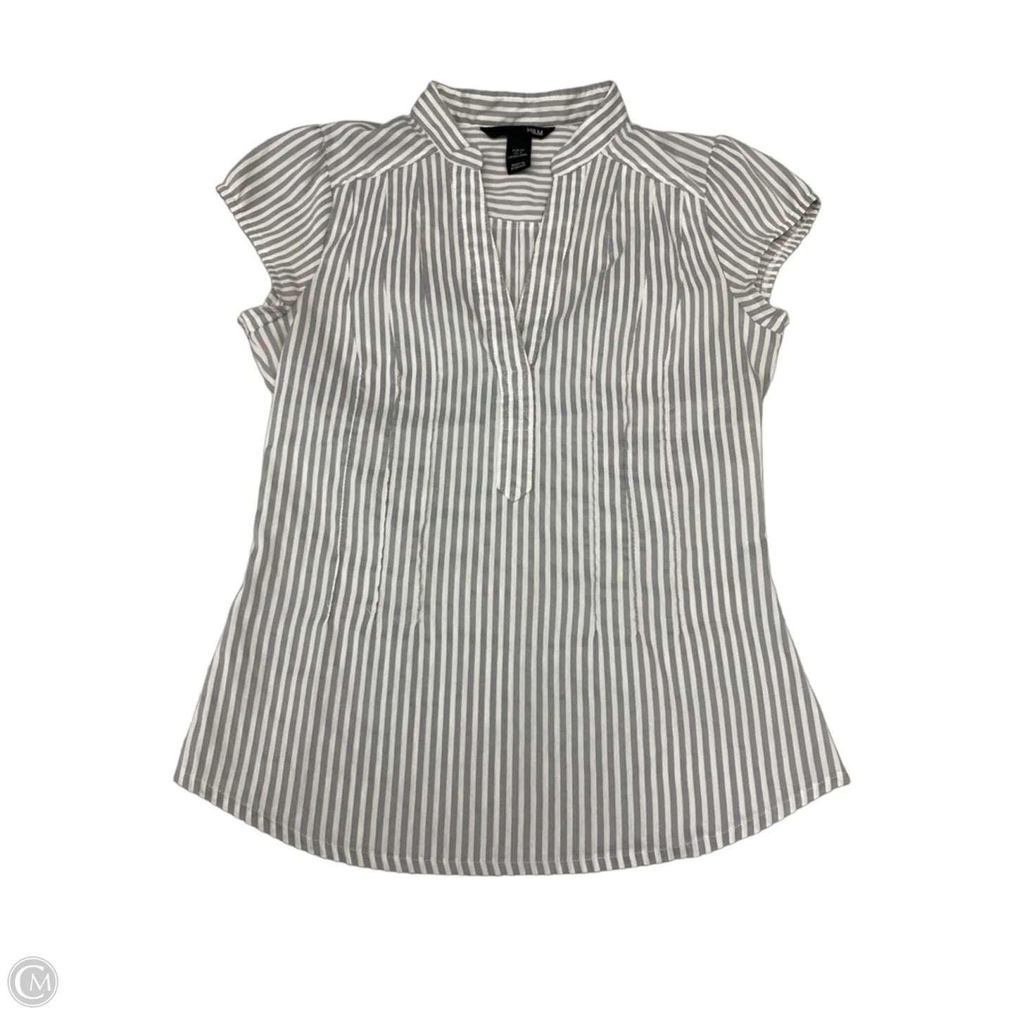 Top Short Sleeve By H&m In Striped Pattern, Size: Xs