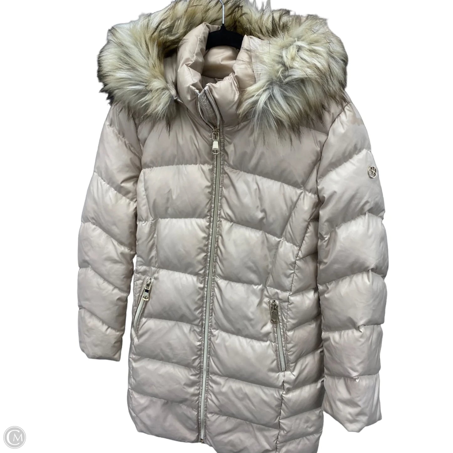 Coat Puffer & Quilted By Calvin Klein In Beige, Size: L