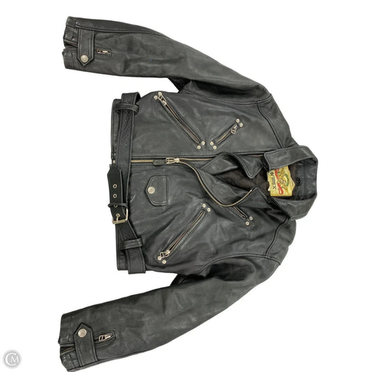 Jacket Moto Leather By Cma In Black, Size: L