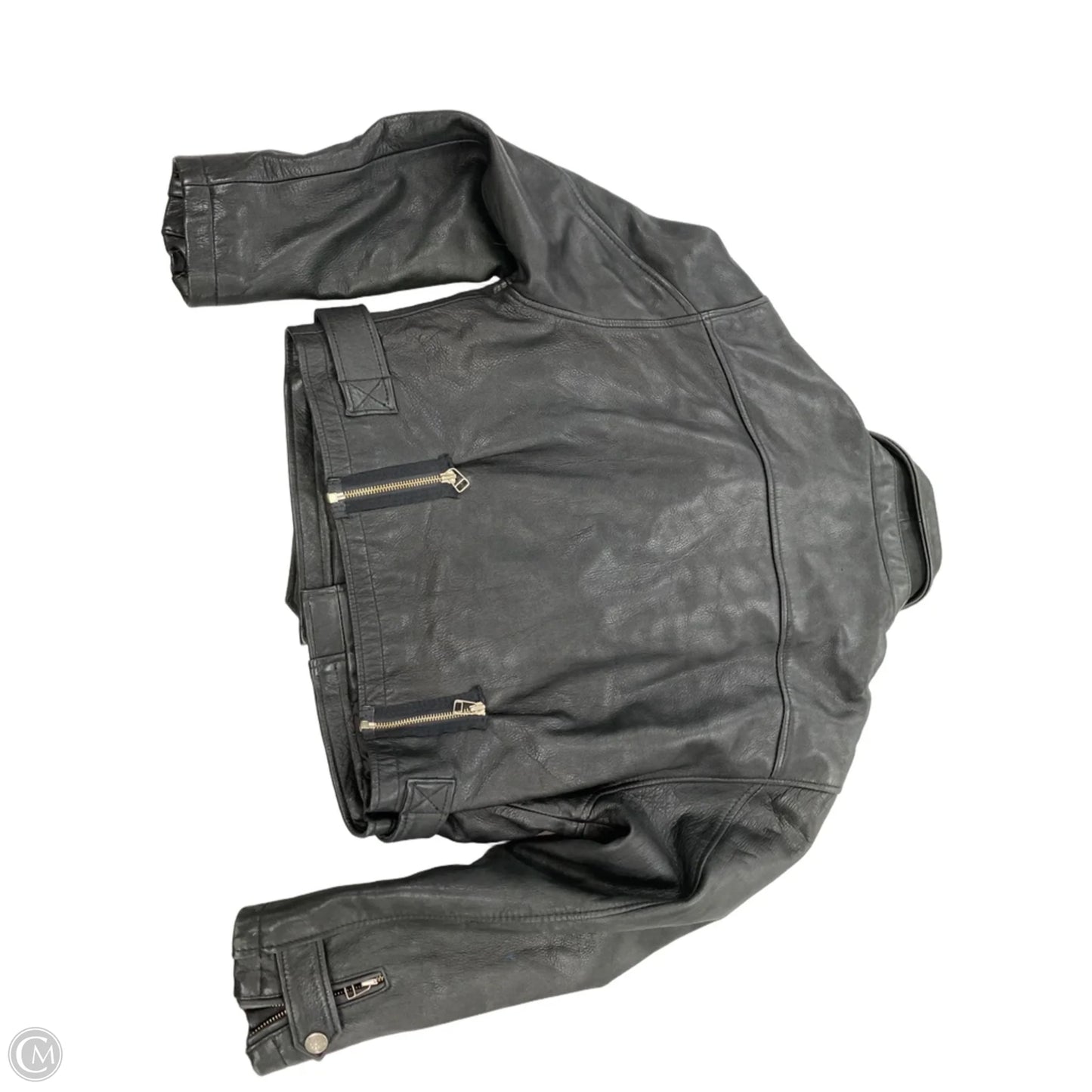Jacket Moto Leather By Cma In Black, Size: L