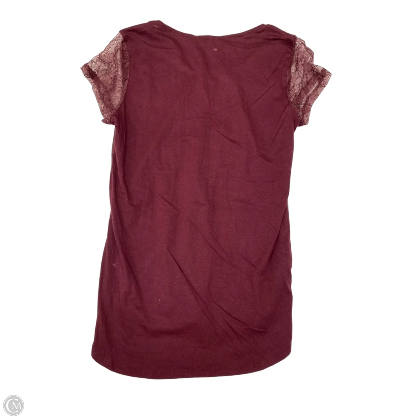 Top Short Sleeve By Ann Taylor In Maroon, Size: M