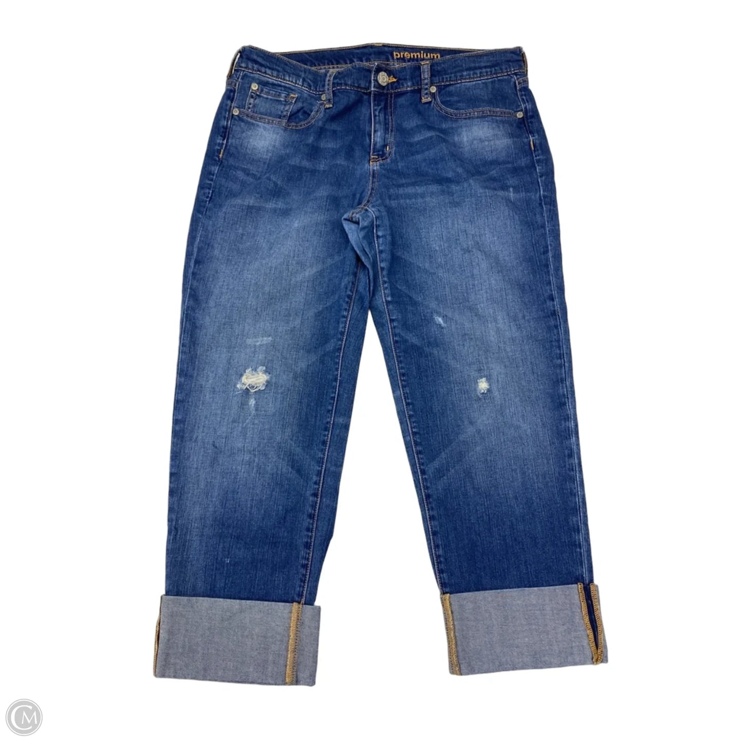 Jeans Cropped By Gap In Blue Denim, Size: 12