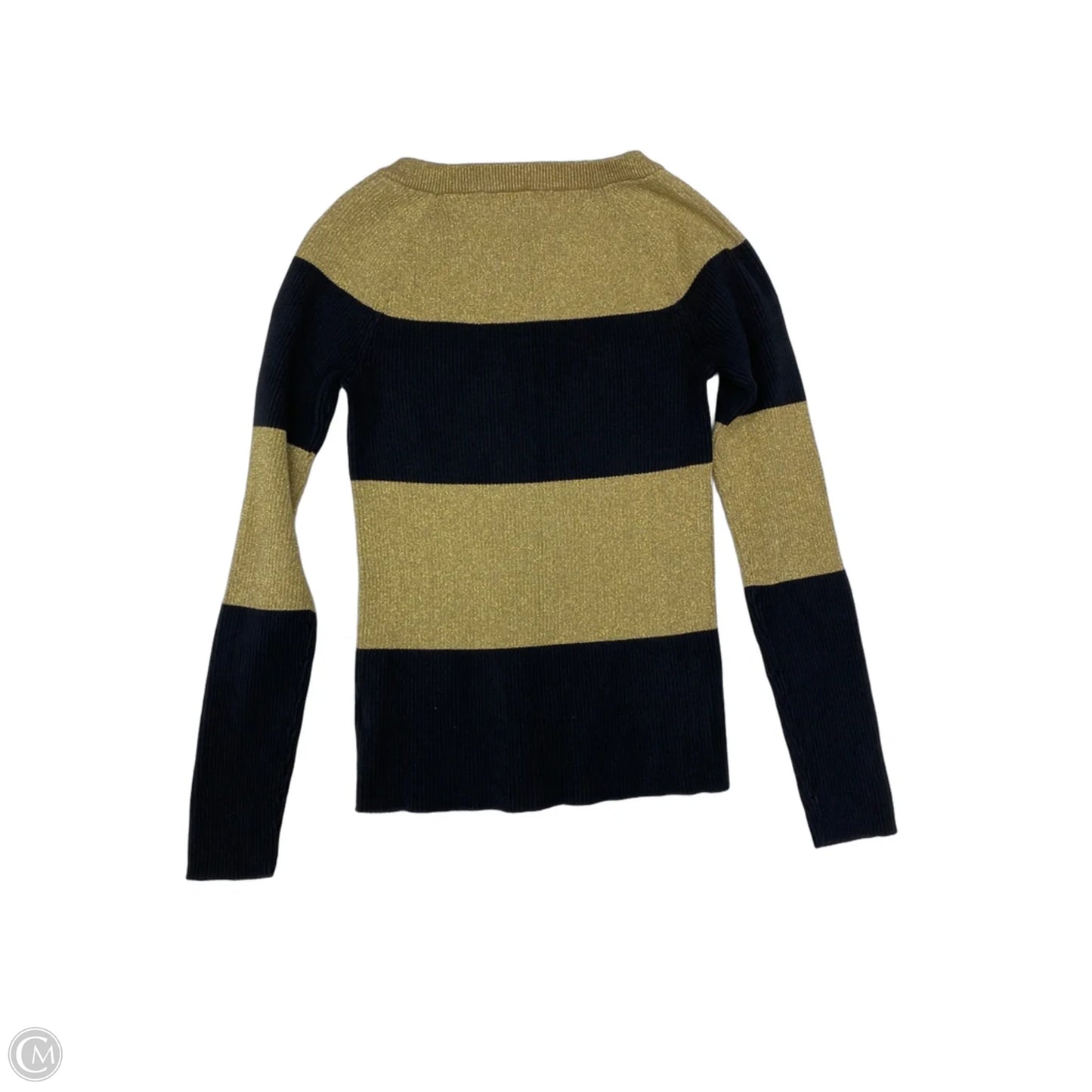 Sweater By Lauren By Ralph Lauren In Blue & Gold, Size: M