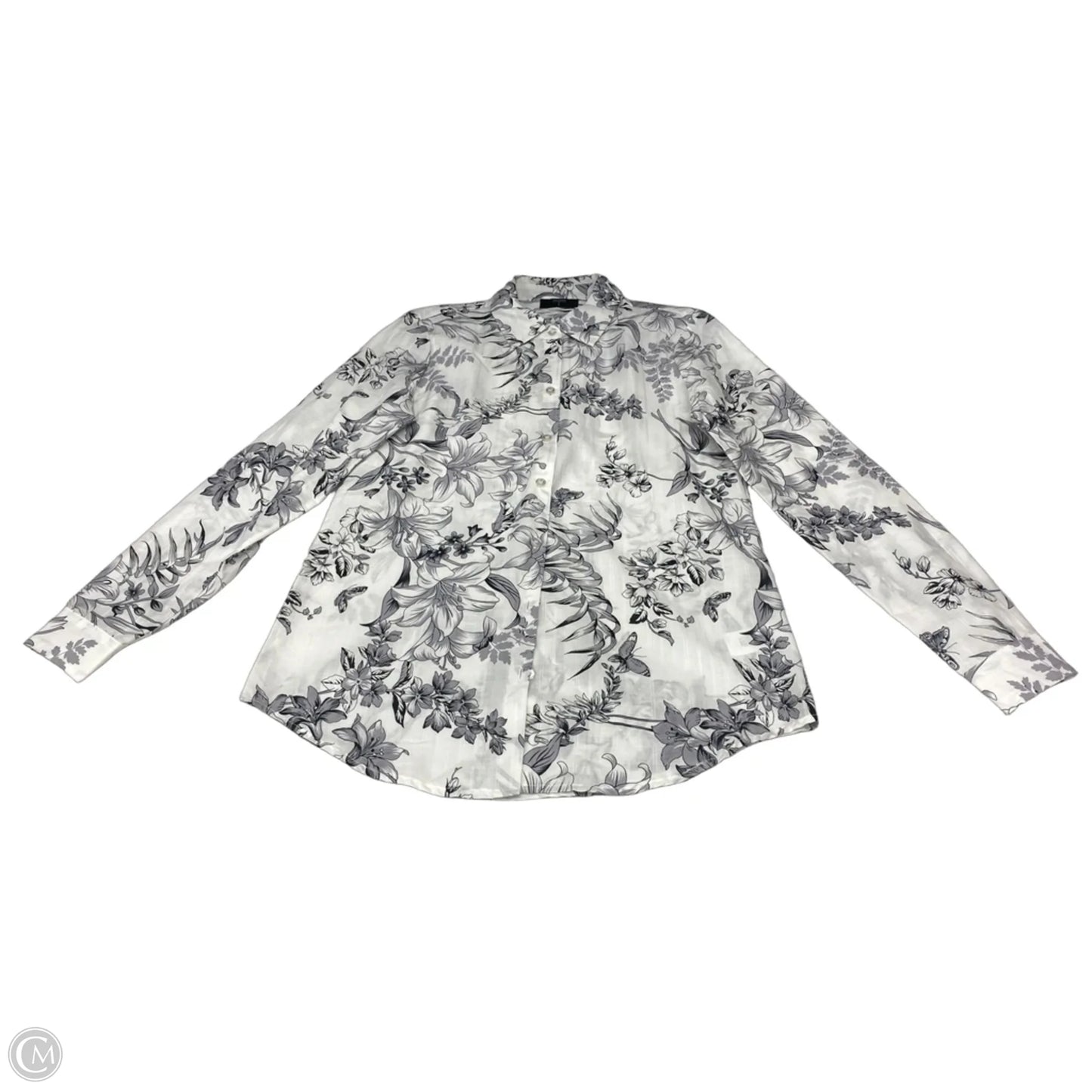 Blouse Long Sleeve By T Tahari In Black & White, Size: S