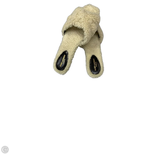 Sandals Luxury Designer By Yves Saint Laurent In Cream, Size: 7
