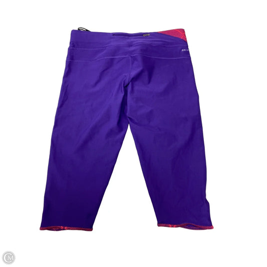 Athletic Capris By Nike Apparel In Purple, Size: L