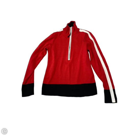 Sweater Cardigan By Lauren By Ralph Lauren In Red & White, Size: L