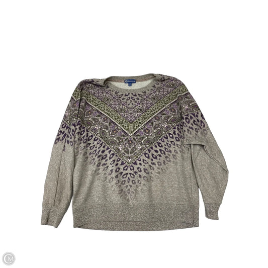 Sweatshirt Crewneck By Democracy In Grey & Purple, Size: S