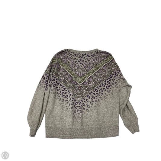 Sweatshirt Crewneck By Democracy In Grey & Purple, Size: S