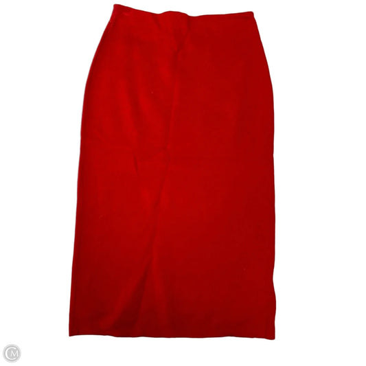 Skirt Midi By Ann Taylor In Red, Size: Xs