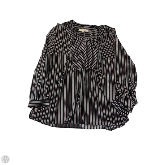 Blouse Long Sleeve By Loft In Striped Pattern, Size: Xl