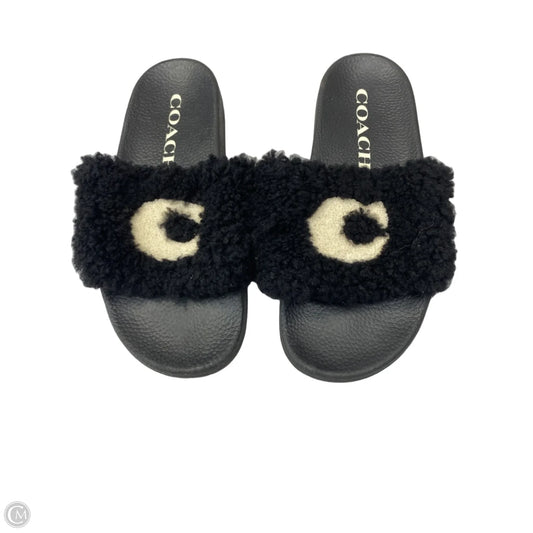 Sandals Designer By Coach In Black & Cream, Size: 8