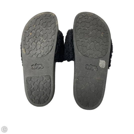 Sandals Designer By Coach In Black & Cream, Size: 8