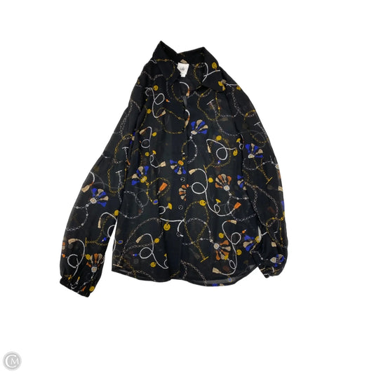 Blouse Long Sleeve By Cabi In Multi-colored, Size: S