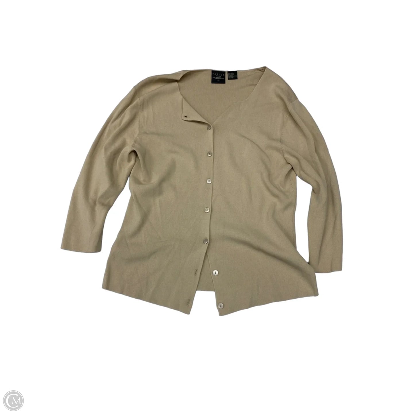 Cardigan By Tailor By B Moss In Beige, Size: L