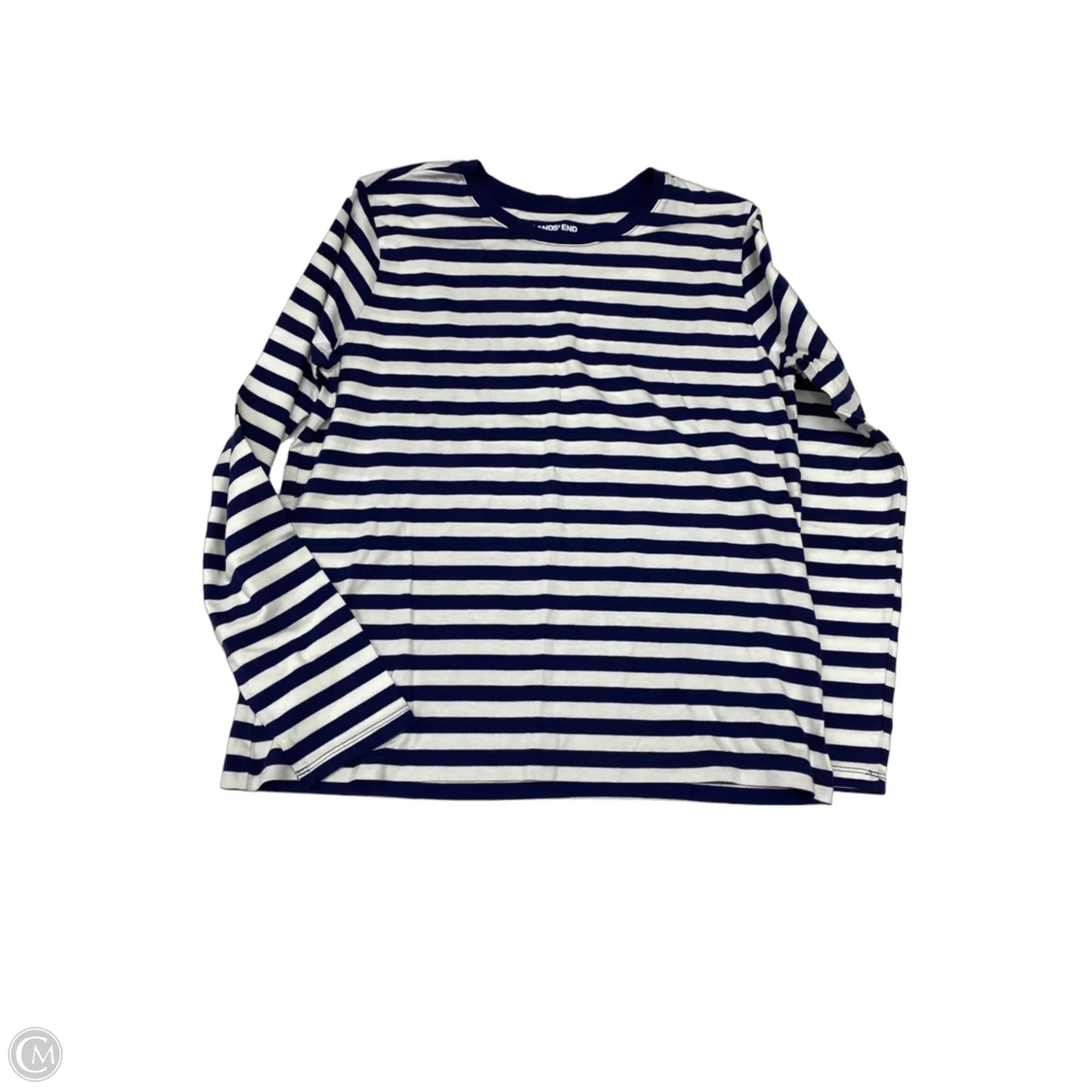 Top Long Sleeve Basic By Lands End In Striped Pattern, Size: Xs