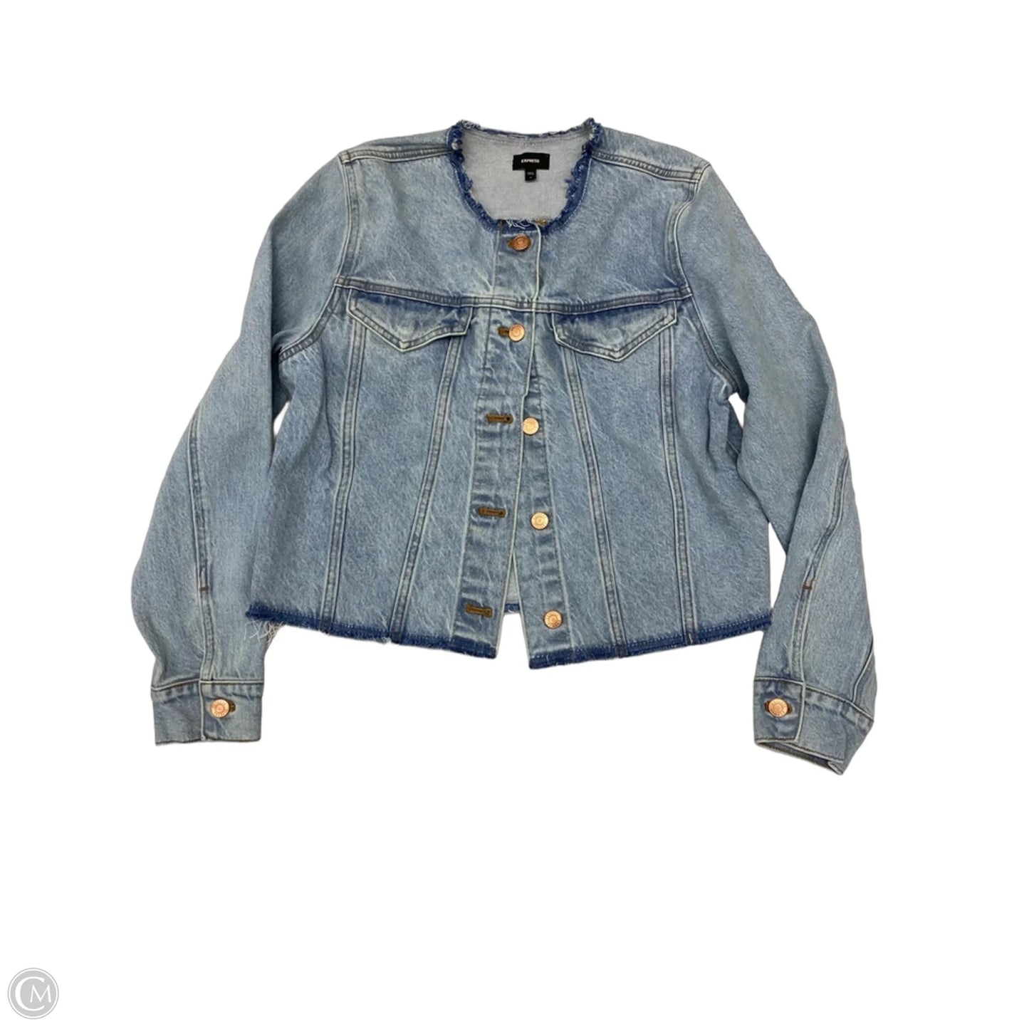 Jacket Denim By Express In Blue Denim, Size: M