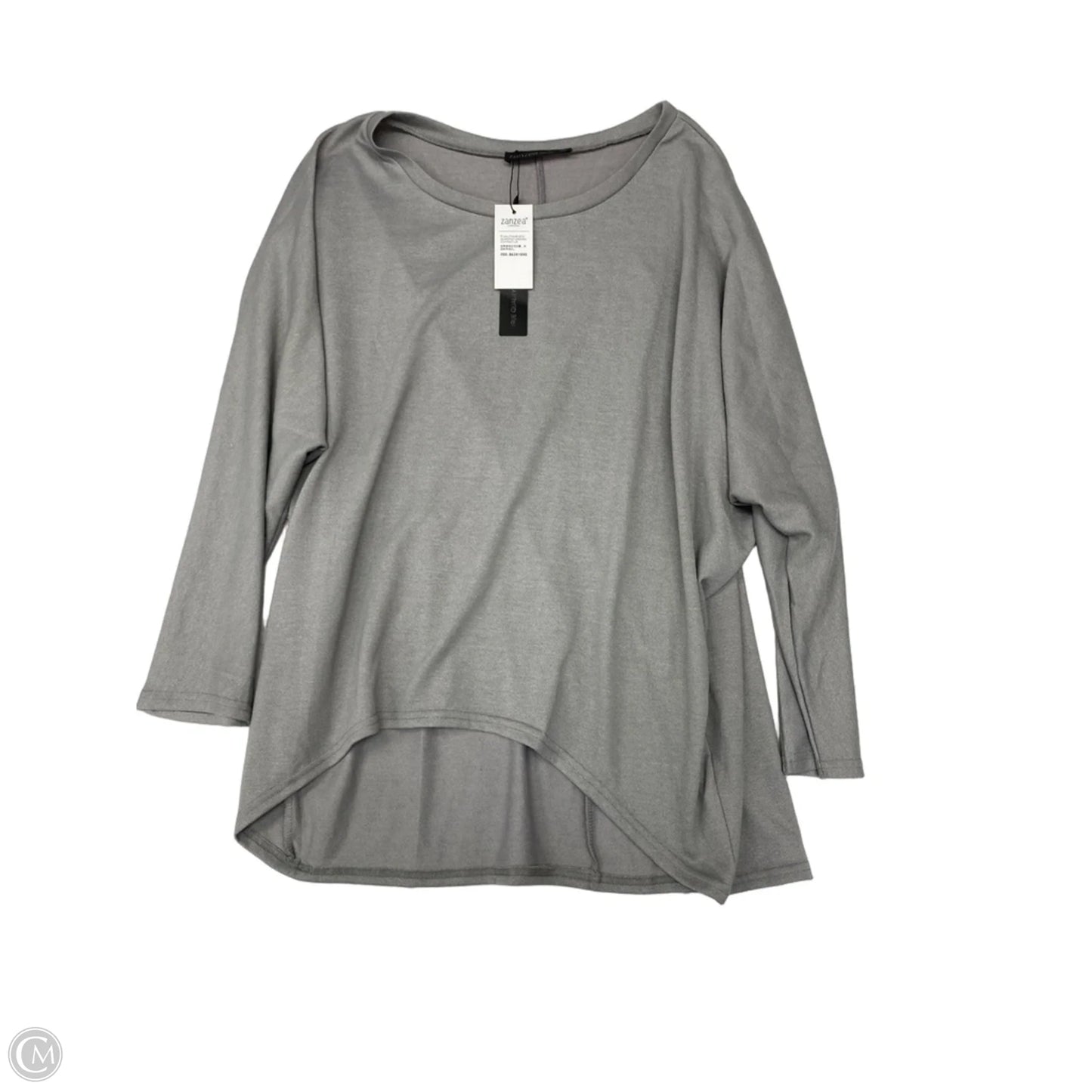 Top 3/4 Sleeve By Zanzea In Grey, Size: Xxl