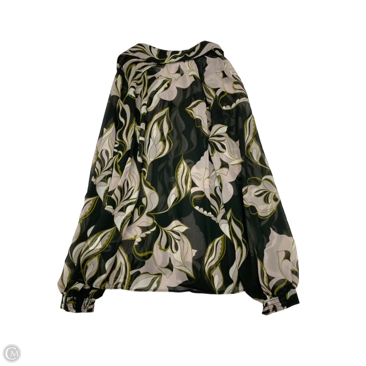 Blouse Long Sleeve By Cabi In Black & Pink, Size: Xs