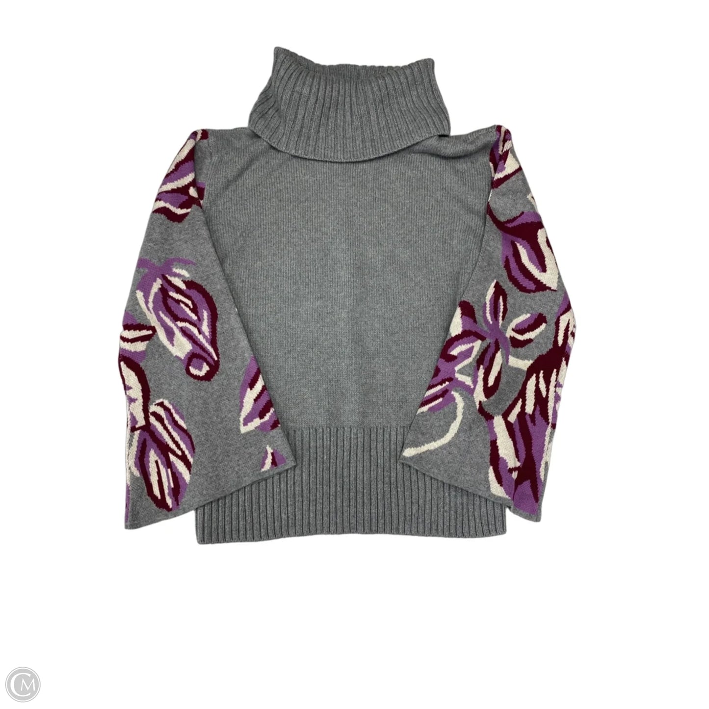Sweater By Cabi In Grey & Purple, Size: Xs