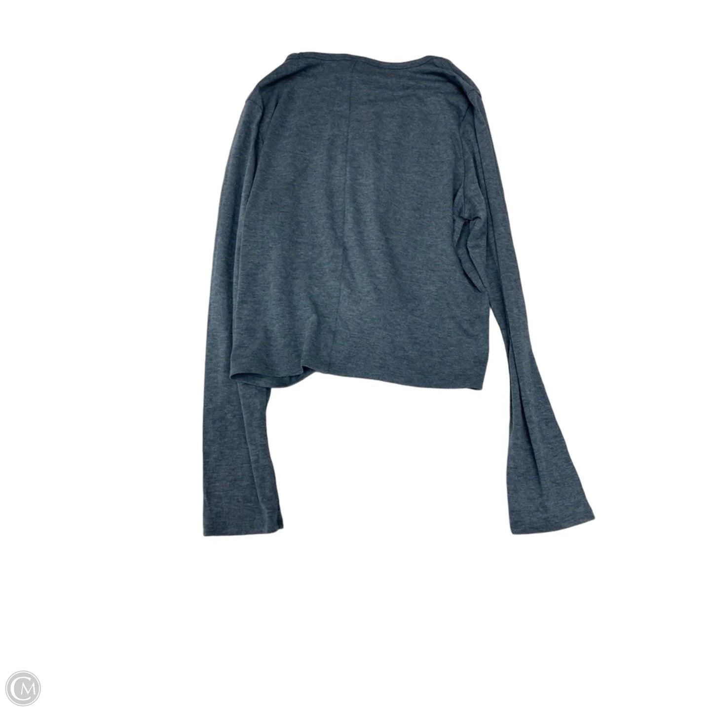 Athletic Top Long Sleeve Collar By Yogalicious In Blue, Size: M