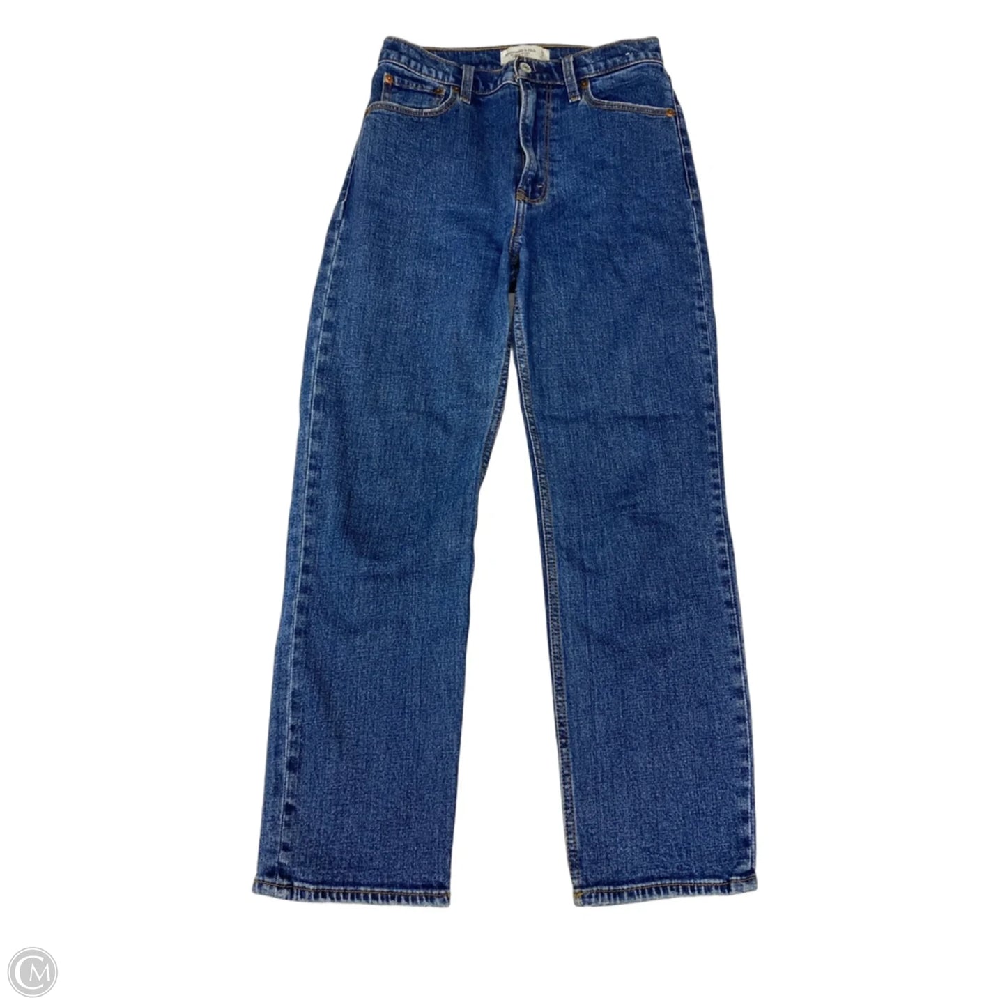 Jeans Straight By Abercrombie And Fitch In Blue Denim, Size: 4