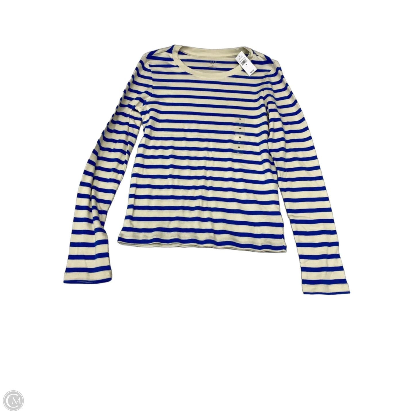 Top Long Sleeve Basic By Gap In Striped Pattern, Size: M