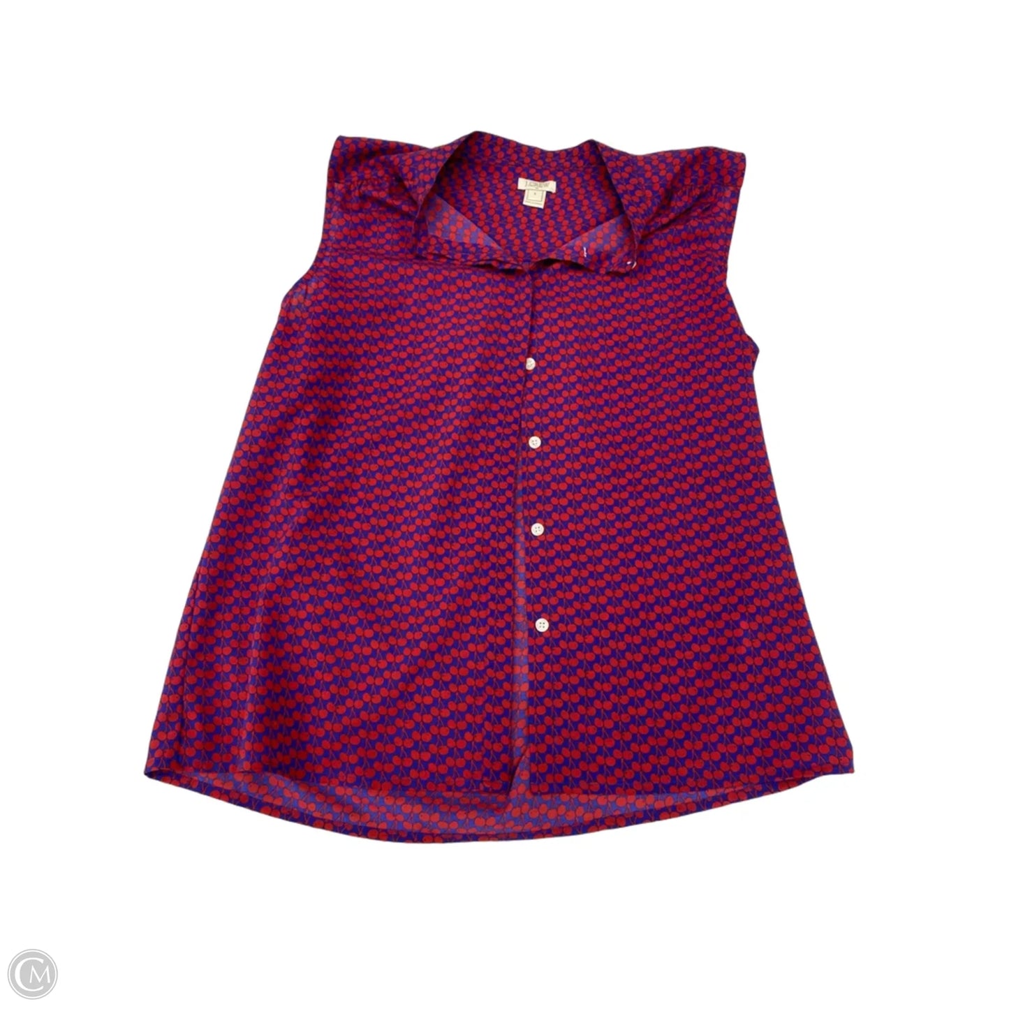 Blouse Sleeveless By J. Crew In Blue & Red, Size: S