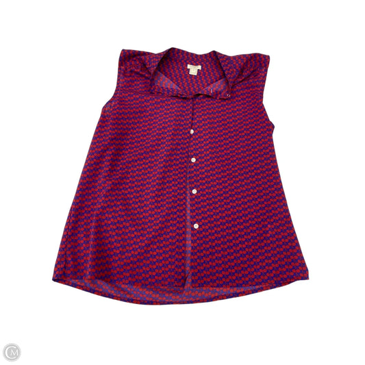 Blouse Sleeveless By J. Crew In Blue & Red, Size: S