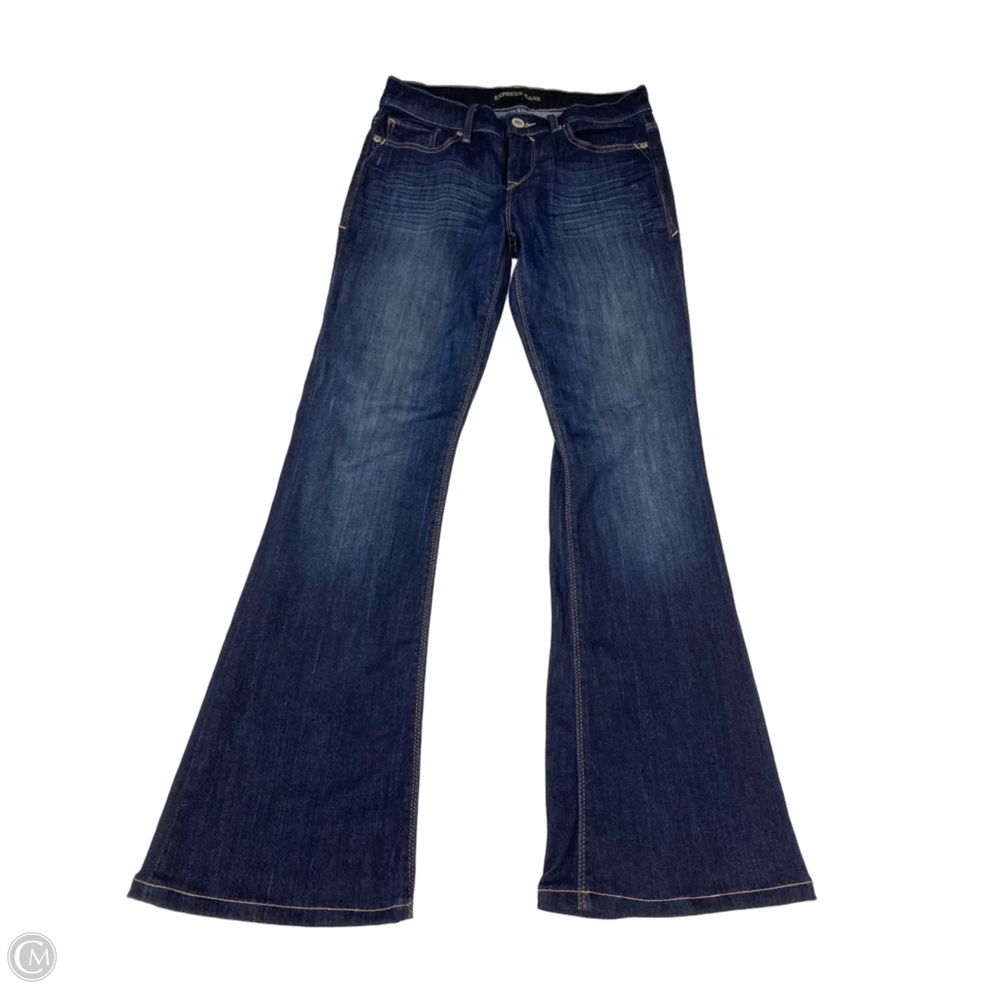 Jeans Flared By Express In Blue Denim, Size: 6