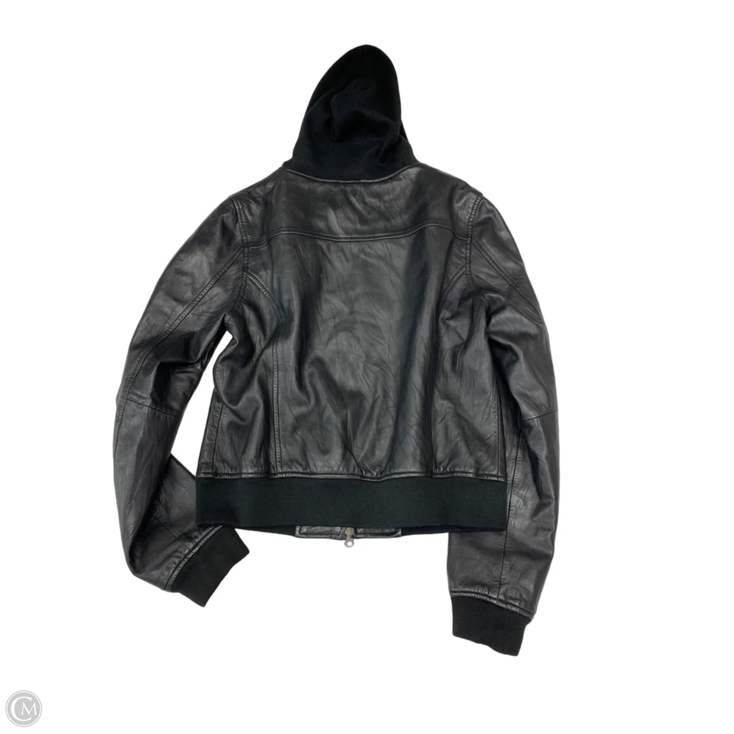 Jacket Leather By Clothes Mentor In Black, Size: M