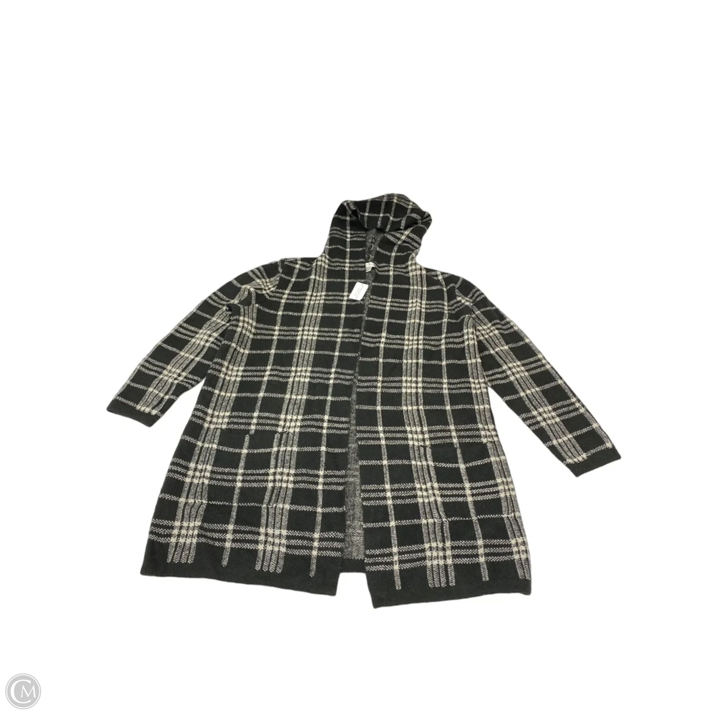 Sweater Cardigan By Christopher And Banks In Plaid Pattern, Size: Xl