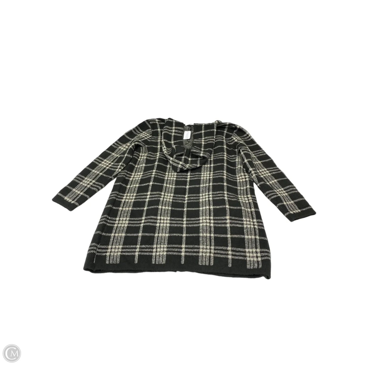 Sweater Cardigan By Christopher And Banks In Plaid Pattern, Size: Xl