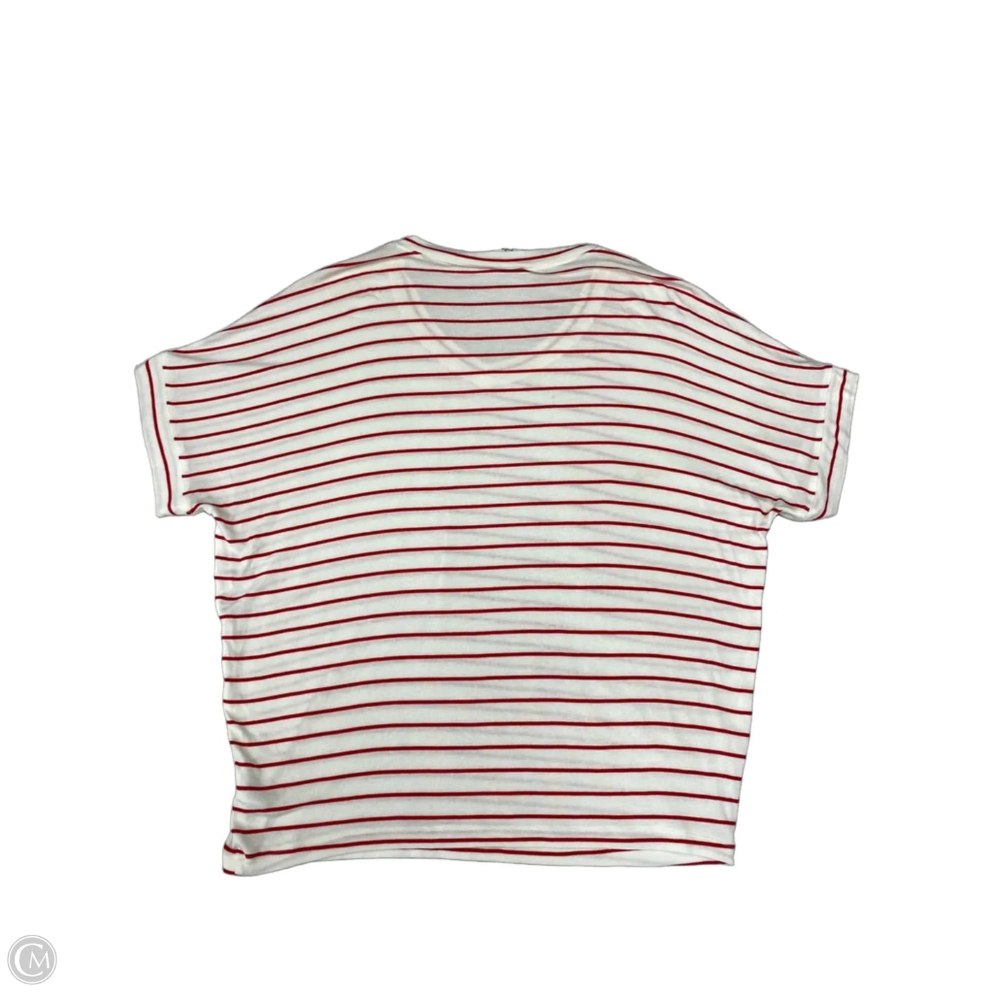 Top Short Sleeve By Cabi In Striped Pattern, Size: M