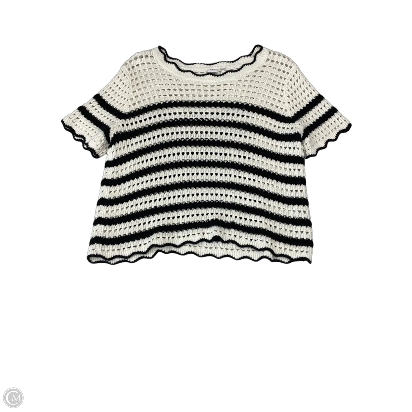 Sweater Short Sleeve By Gap In Black & White, Size: S