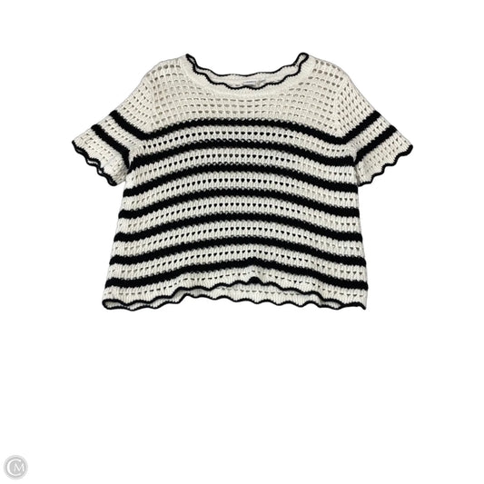 Sweater Short Sleeve By Gap In Black & White, Size: S
