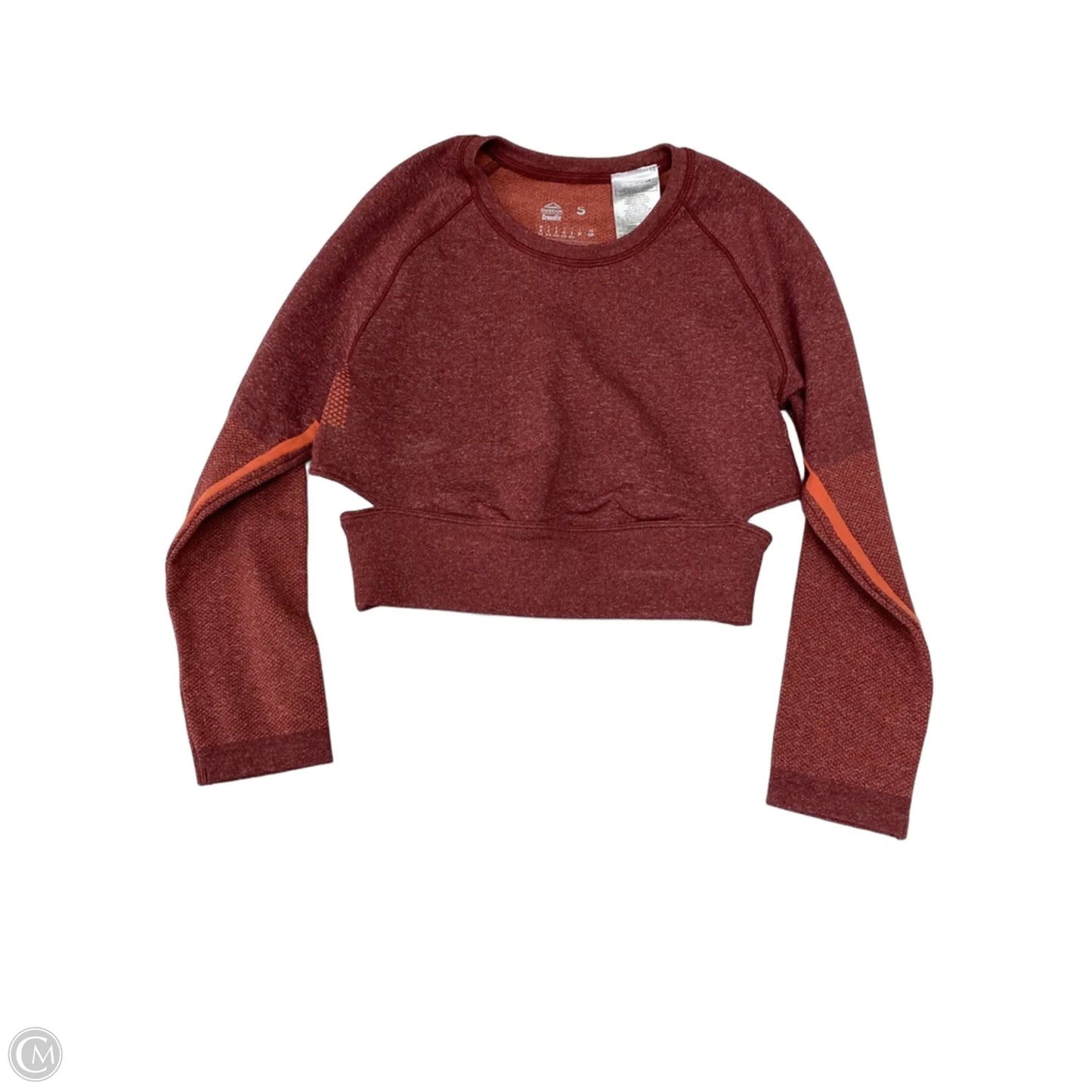 Athletic Top Long Sleeve Collar By Reebok In Red, Size: S