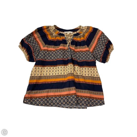 Top Short Sleeve By Loft In Multi-colored, Size: S